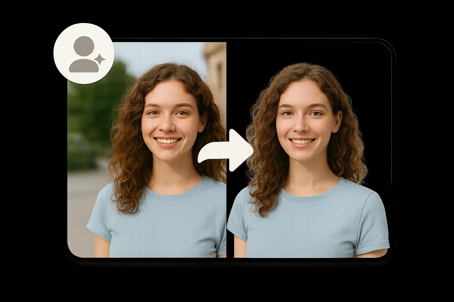 AI background changer removing backgrounds from photos