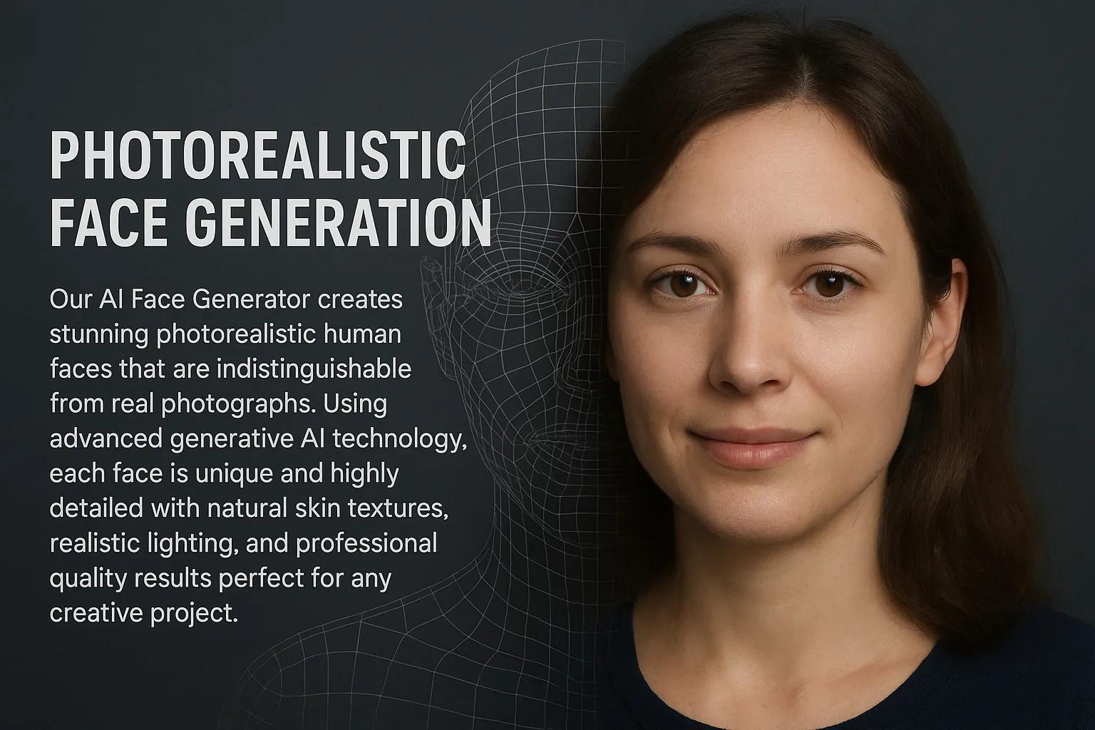 AI Face Generator creating photorealistic human faces