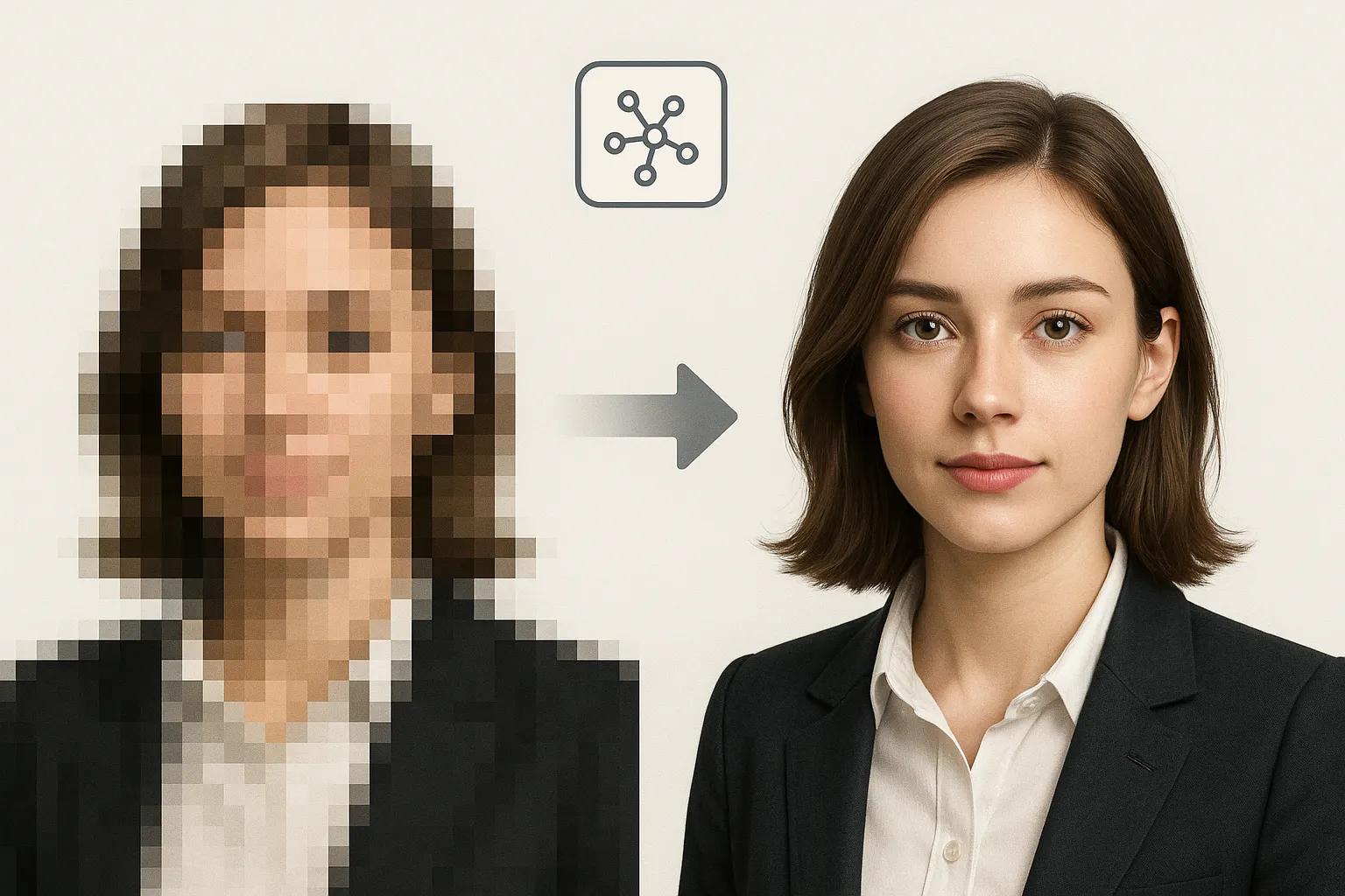 AI Image Enhancer upscaling low resolution photos to high quality