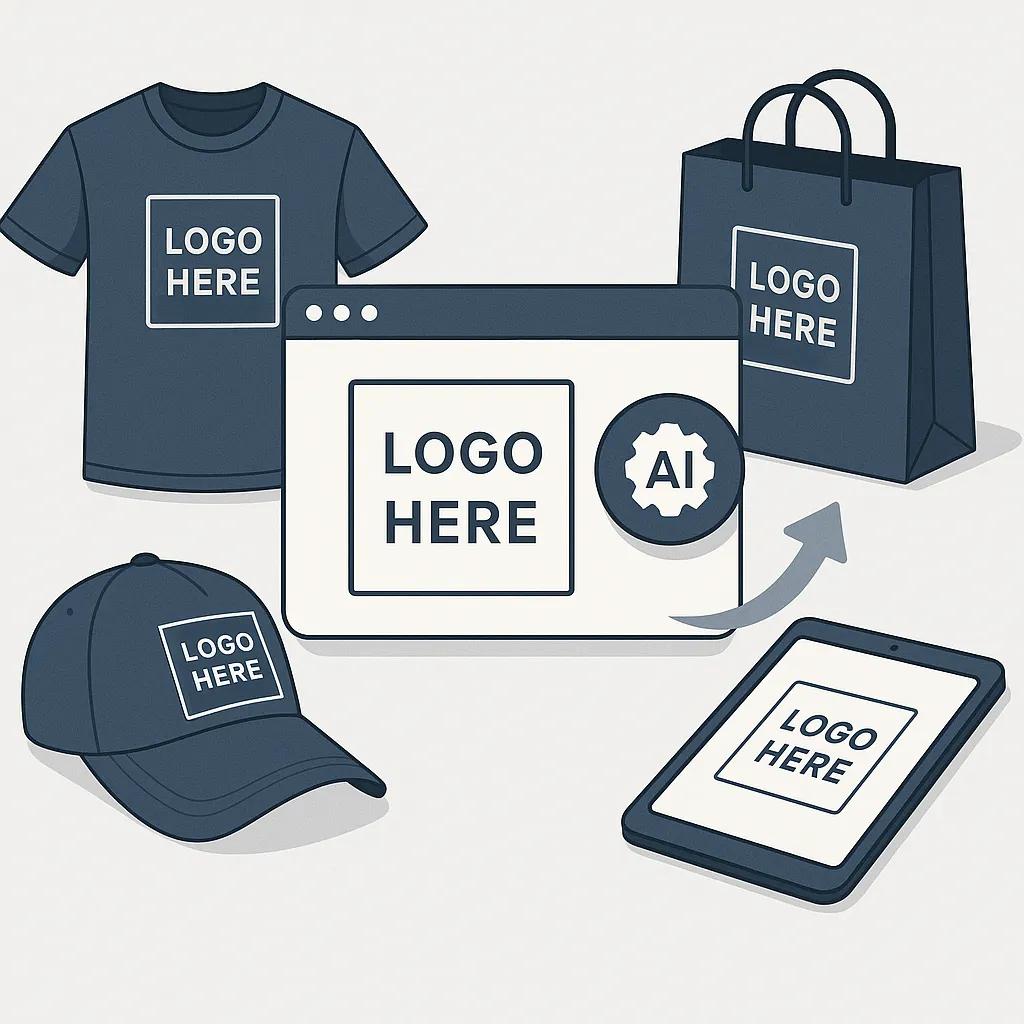 AI Logo Mockup generator creating professional brand mockups