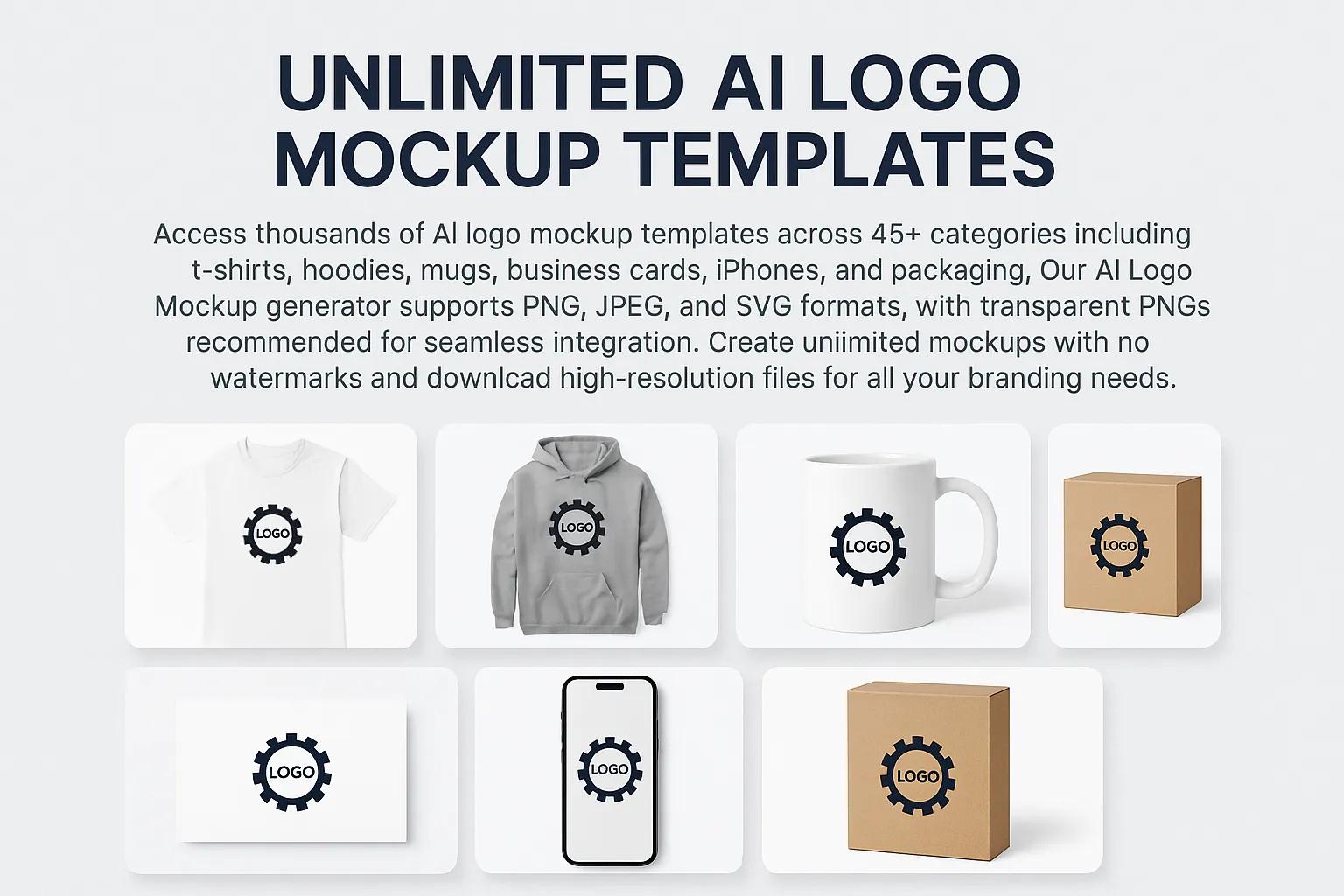 Extensive collection of AI Logo Mockup templates