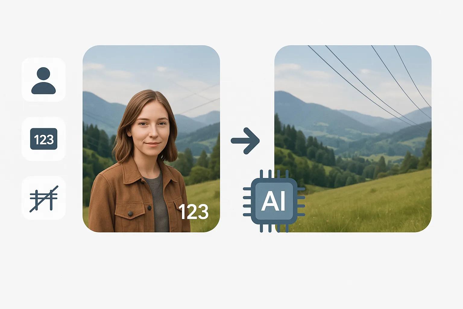 AI Object Remover automatically detecting and removing unwanted objects from photos