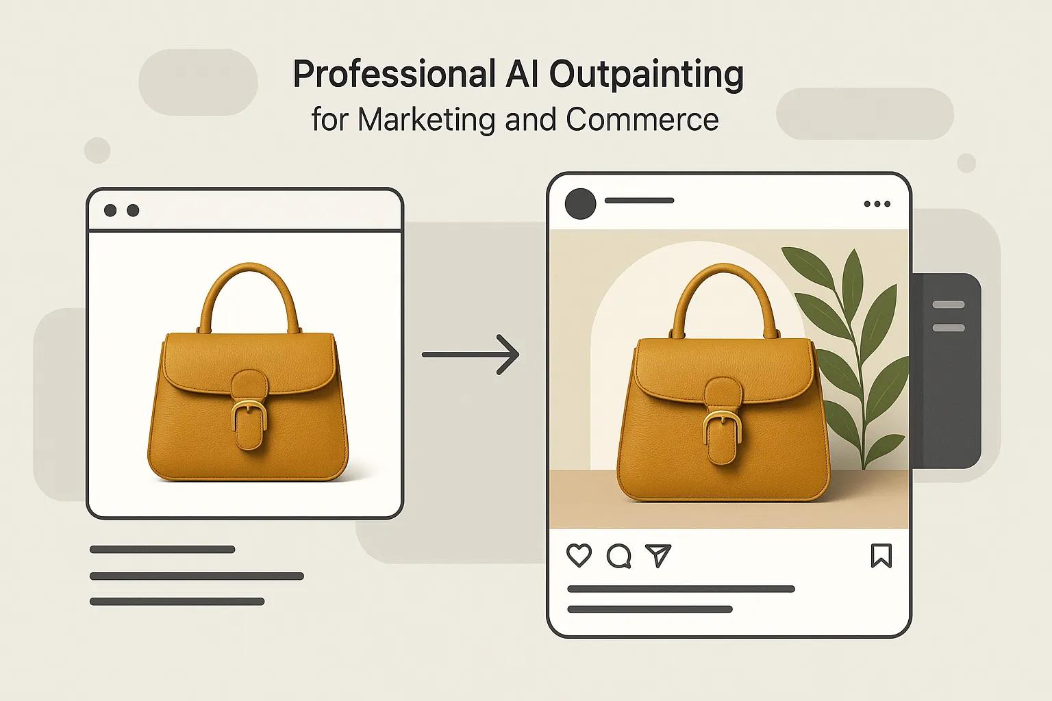 AI Outpainting creating dynamic product marketing visuals