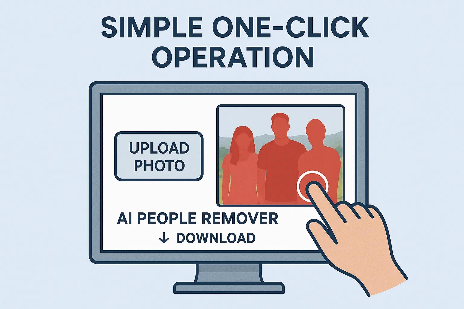 User interface showing the simple brush tool of AI People Remover