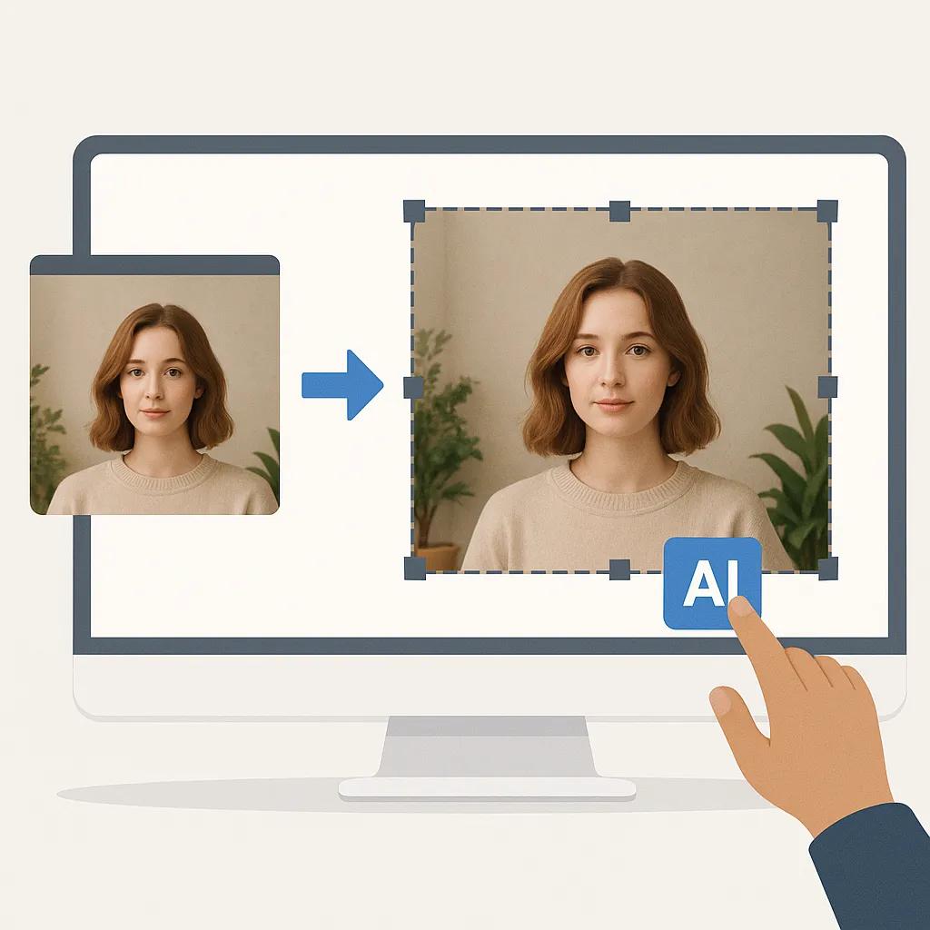 AI Uncrop expanding image to different aspect ratios