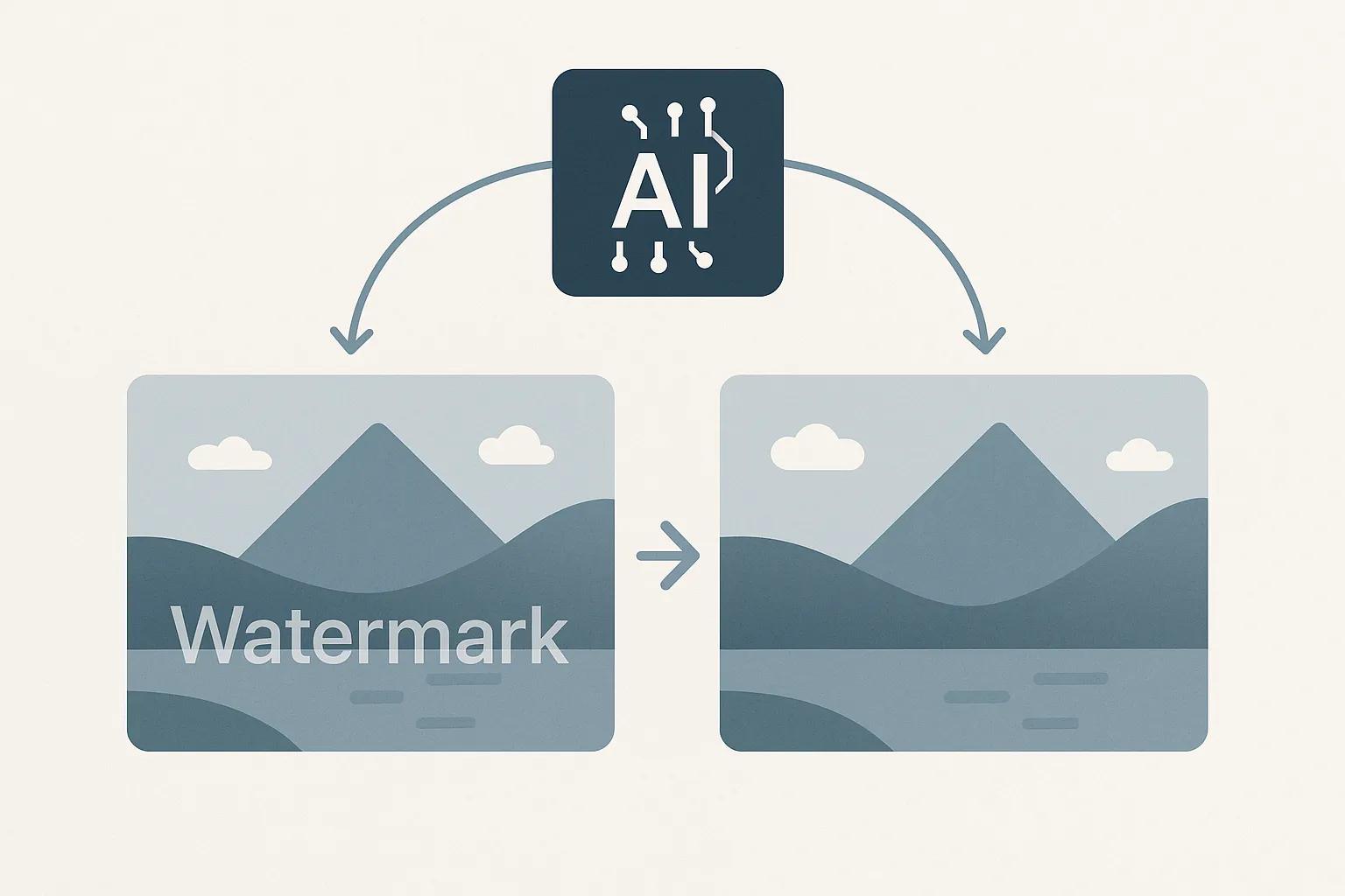 AI Watermark Remover automatically detecting watermarks in images