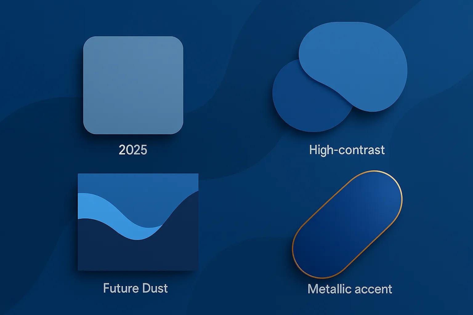 Modern blue background trends including Future Dust shade